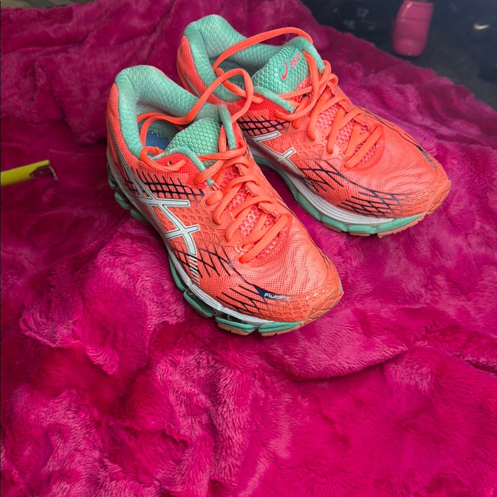 ASICS Women's Vibrant Coral and Mint Athletic Shoes